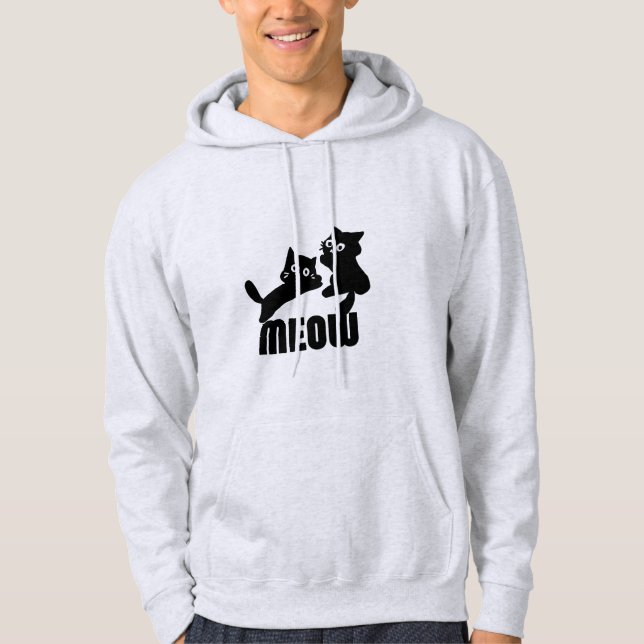 black cat,meow hoodie (Front)