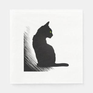 Black Cat - Meow  Napkin