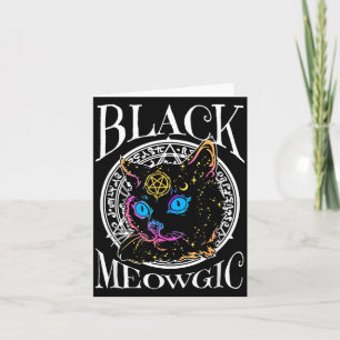 Black Cat Meowgic Halloween Witch Witchcraft Card