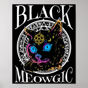Black Cat Meowgic Halloween Witch Witchcraft Poster