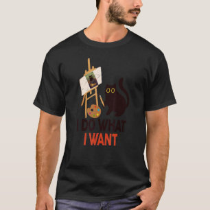 Black Cat Meowing Lisa I Do What I Want Kids Women T-Shirt