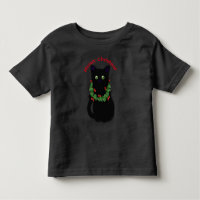 Black cat | Meowy Christmas | Holly garland