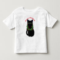 Black cat | Meowy Christmas | Holly garland