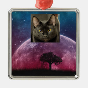 Black Cat Metal Tree Decoration