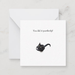 Black Cat Mini Thank You Note Card