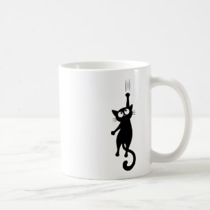 Black Cat Minimalist Wall Art Printable, Cute Mode Coffee Mug