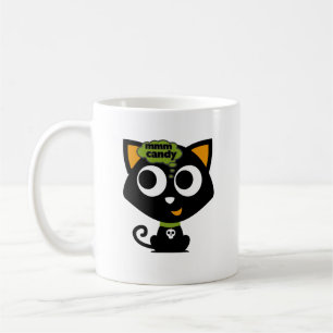 Black Cat Mmm Candy Halloween  Coffee Mug