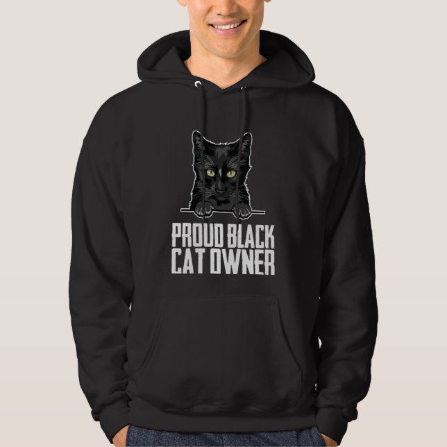Black cat mom  Black kitten  Black cat father Hoodie (Front)
