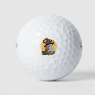 Black Cat Moon Funny Halloween Costume Bunch of Ho Golf Balls