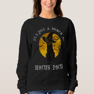 Black Cat Moon Funny Halloween Costume Bunch of Ho Sweatshirt