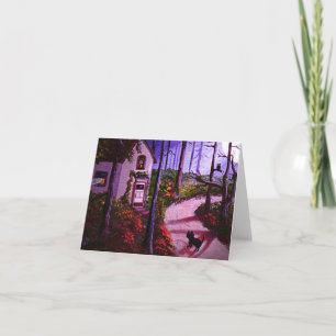 Black Cat Moon Mystery Lady Card Creationarts