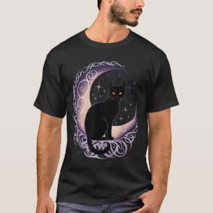 Black Cat Moon Satanism Demonic Devil Witchcraft T-Shirt