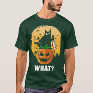 Black Cat Moon Scary Pumpkin Funny Halloween Costu T-Shirt