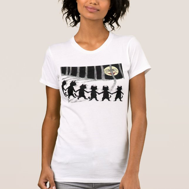 Black Cat Moon T Shirt (Front)