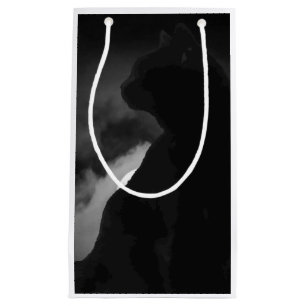 Black Cat Moonlight Silhouette Small Gift Bag