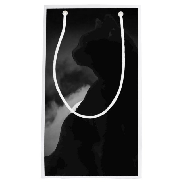 Black Cat Moonlight Silhouette Small Gift Bag (Front)