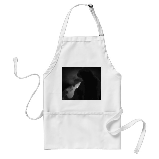 Black Cat Moonlight Silhouette Standard Apron (Front)