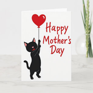 Black Cat Mothers Day Card