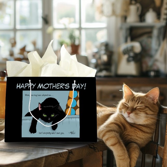 Black Cat Mother's Day Large Gift Bag (Creator Uploaded)