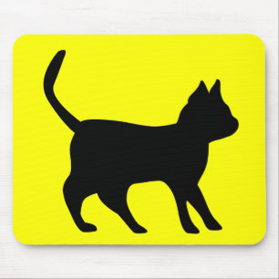 Black Cat Mouse Mat