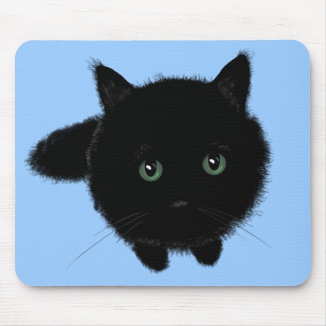 Black Cat Mouse Mat (Front)