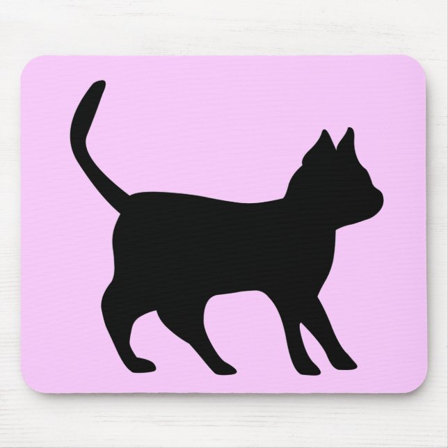 Black Cat Mouse Mat (Front)