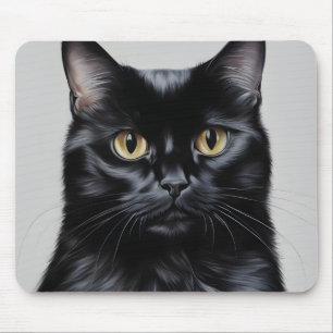 Black Cat Mouse Mat