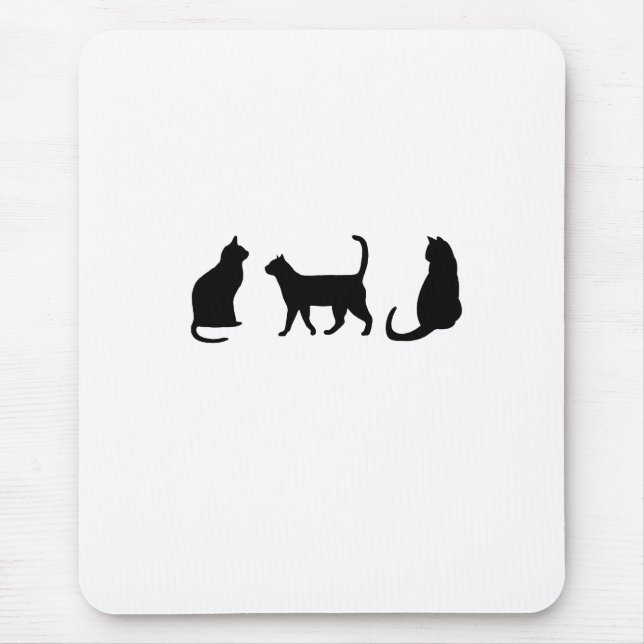 Black Cat Mouse Mat (Front)