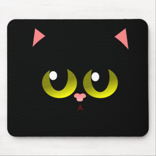 Black Cat Mouse Mat