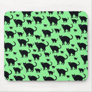 Black Cat Mouse Mat