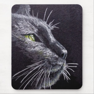 Black Cat Mouse Mat