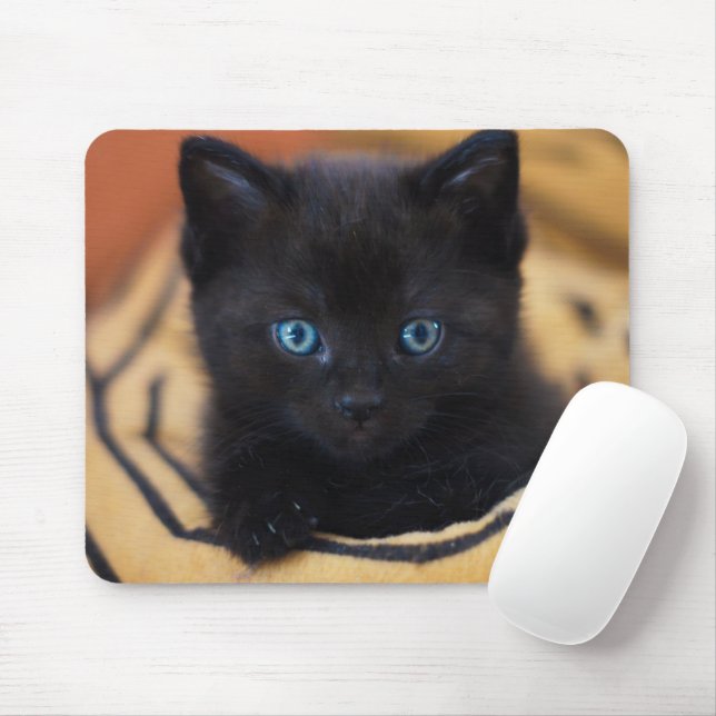 black cat mouse mat (With Mouse)