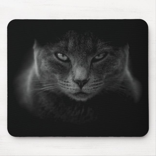 Black Cat Mouse Mat (Front)