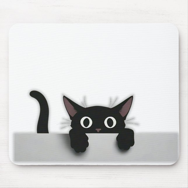 Black Cat Mouse Pad (Front)