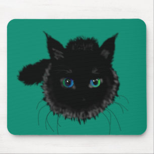 Black Cat Mouse Pad Custom Colours