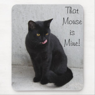 Black cat mousepad customise