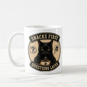 Black Cat Mug Snacks First Questions Later