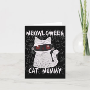 Black Cat Mummy Halloween Card