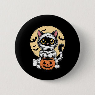 Black Cat Mummy Men Women Kids Halloween Funny 6 Cm Round Badge