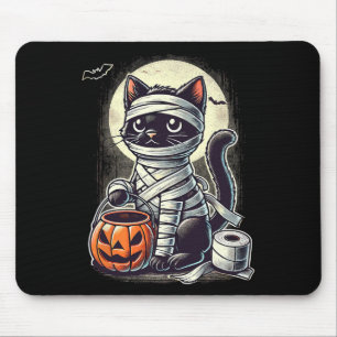Black Cat Mummy Men Women Kids Halloween Funny Bla Mouse Mat