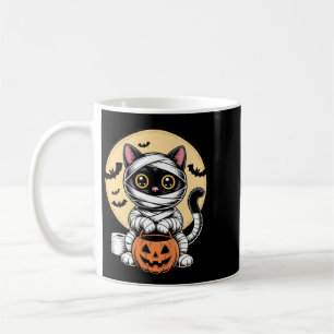 Black Cat Mummy Men Women Kids Halloween Funny Coffee Mug