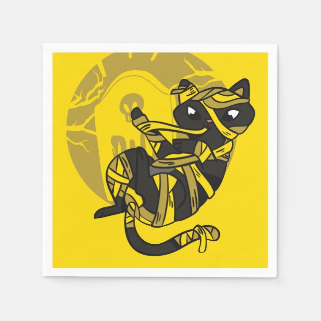 Black Cat Mummy Napkin (Front)