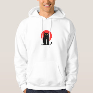 Black Cat Murderer Serial Killer Halloween Graphic Hoodie