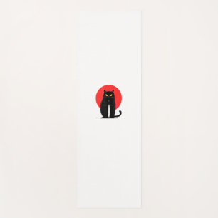 Black Cat Murderer Serial Killer Halloween Graphic Yoga Mat
