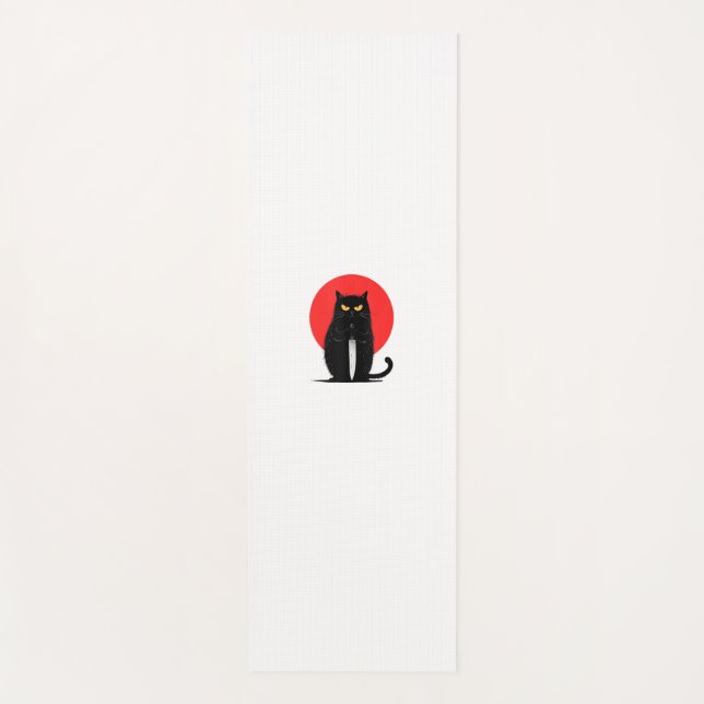 Black Cat Murderer Serial Killer Halloween Graphic Yoga Mat (Front)
