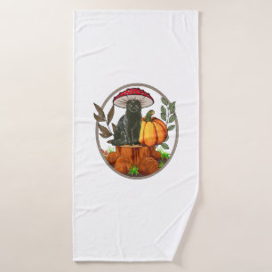 Black Cat Mushroom-Shirt Baby Boy Toddler Cute Cot Bath Towel