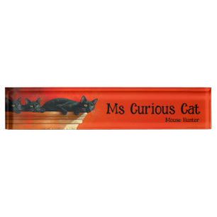 black cat nameplate