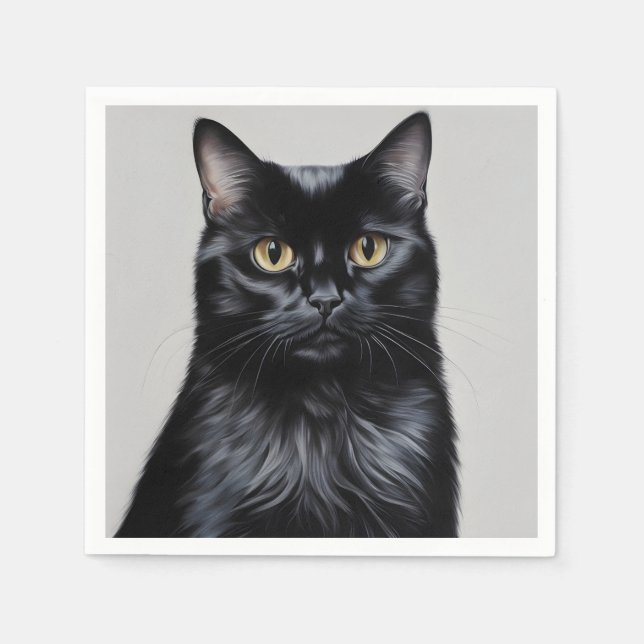 Black Cat Napkin (Front)