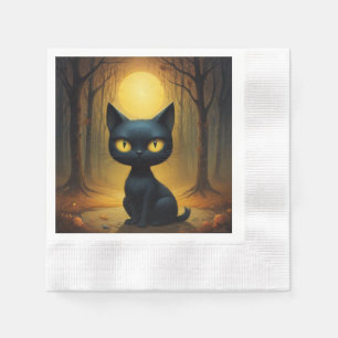 Black cat napkin