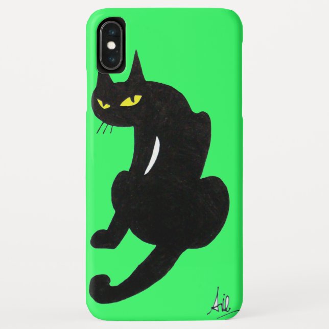 BLACK CAT NINJA Bright Green Case-Mate iPhone Case (Back)